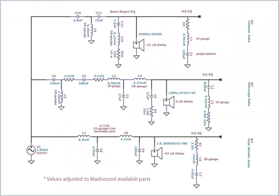 ScanSpeak B741 Speaker Kit - Crossover Schematic